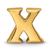 Sterling Silver Gold-plated Reflections Letter X Bead view 3