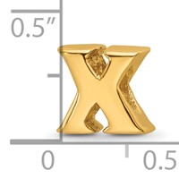 Sterling Silver Gold-plated Reflections Letter X Bead view 4