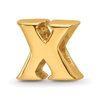Sterling Silver Gold-plated Reflections Letter X Bead view 1