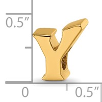 Sterling Silver Gold-plated Reflections Letter Y Bead view 4