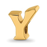 Sterling Silver Gold-plated Reflections Letter Y Bead view 1
