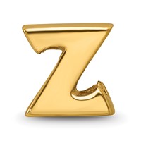 Sterling Silver Gold-plated Reflections Letter Z Bead view 3