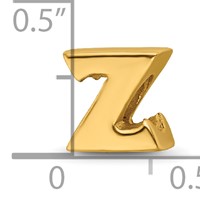 Sterling Silver Gold-plated Reflections Letter Z Bead view 4