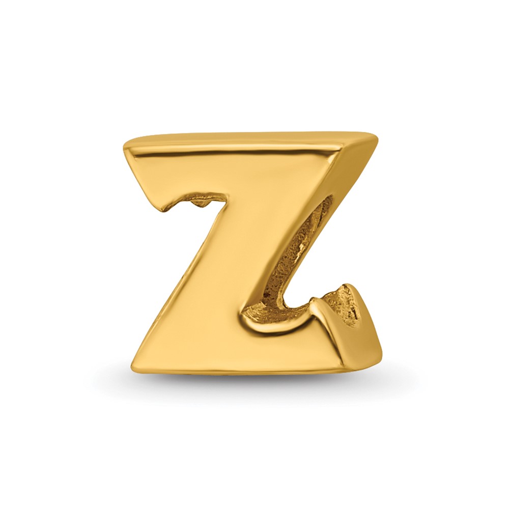 Sterling Silver Gold-plated Reflections Letter Z Bead
