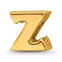 Sterling Silver Gold-plated Reflections Letter Z Bead view 1