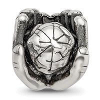 Sterling Silver Reflections World in Hands Bead view 3