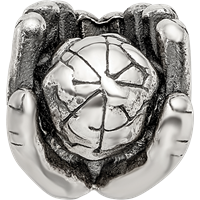 Sterling Silver Reflections World in Hands Bead view 4