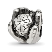 Sterling Silver Reflections World in Hands Bead view 1
