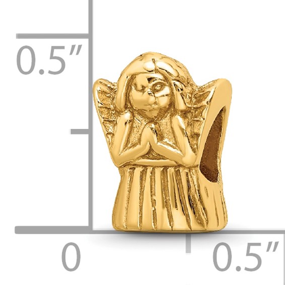 Sterling Silver Gold-plated Reflections Praying Angel Bead