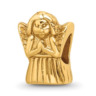 Sterling Silver Gold-plated Reflections Praying Angel Bead
