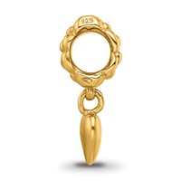 Sterling Silver Gold-plated Reflections Heart Dangle Bead view 2