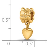 Sterling Silver Gold-plated Reflections Heart Dangle Bead view 3