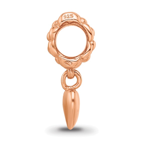Sterling Silver Reflections Rose Gold-plated Heart Dangle Bead