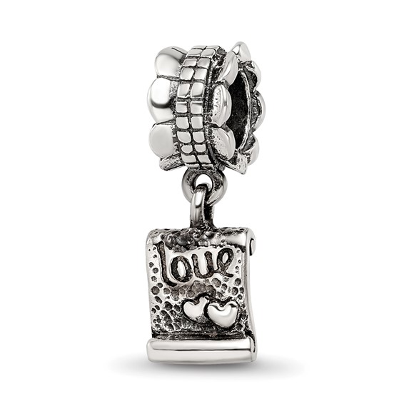 Sterling Silver Reflections Love Note Dangle Bead
