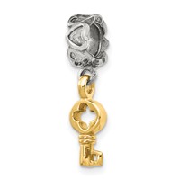 Sterling Silver & 14K Two-Tone Gold Reflections Key Dangle Bead view 1