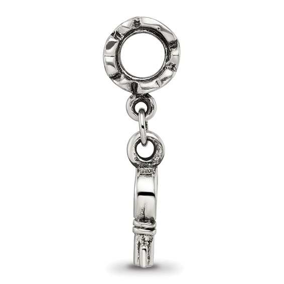 Sterling Silver Reflections Key Dangle with Hearts Bead