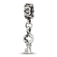 Sterling Silver Reflections Key Dangle with Hearts Bead view 5