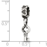 Sterling Silver Reflections Key Dangle with Hearts Bead view 3