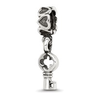 Sterling Silver Reflections Key Dangle with Hearts Bead view 1