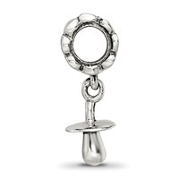 Sterling Silver Reflections Baby Pacifier Dangle Bead view 2