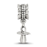 Sterling Silver Reflections Baby Pacifier Dangle Bead view 4
