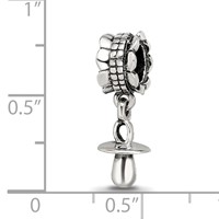 Sterling Silver Reflections Baby Pacifier Dangle Bead view 3