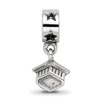Sterling Silver Reflections Graduation Cap Dangle Bead view 3