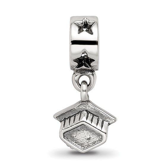 Sterling Silver Reflections Graduation Cap Dangle Bead