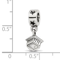 Sterling Silver Reflections Graduation Cap Dangle Bead view 4