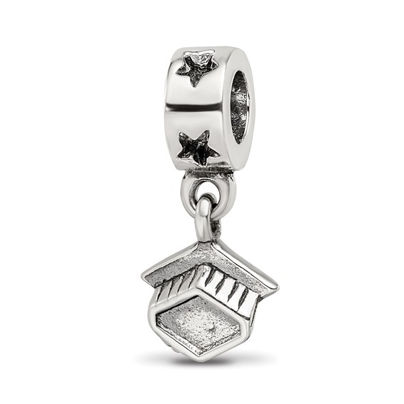 Sterling Silver Reflections Graduation Cap Dangle Bead
