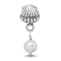 Sterling Silver Reflections Shell FW Cultured Pearl Dangle Bead view 4