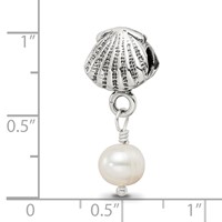 Sterling Silver Reflections Shell FW Cultured Pearl Dangle Bead view 3