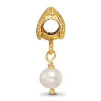 Sterling Silver GP Reflections Shell FW Cultured Pearl Dangle Bead view 2