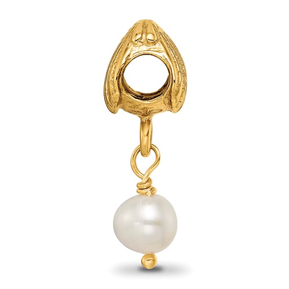 Sterling Silver GP Reflections Shell FW Cultured Pearl Dangle Bead