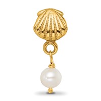 Sterling Silver GP Reflections Shell FW Cultured Pearl Dangle Bead view 4