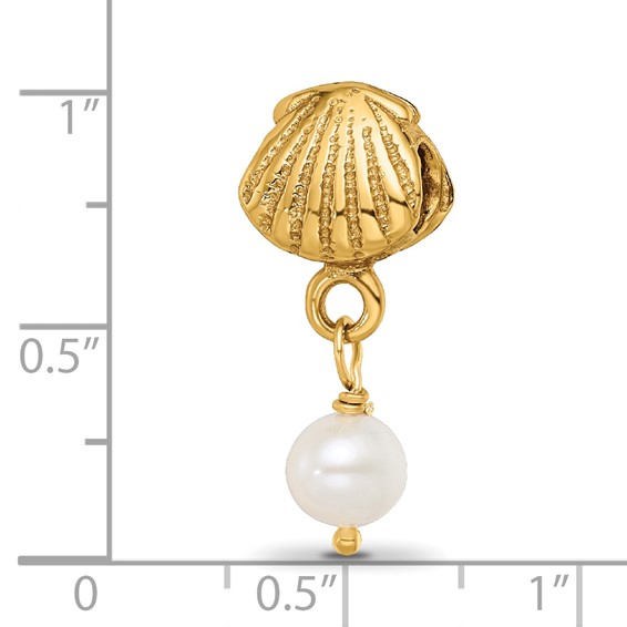 Sterling Silver GP Reflections Shell FW Cultured Pearl Dangle Bead