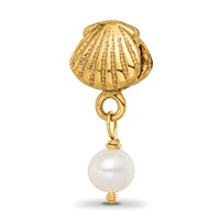 Sterling Silver GP Reflections Shell FW Cultured Pearl Dangle Bead view 1