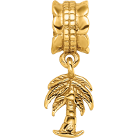 Sterling Silver Gold-plated Reflections Palm Tree Dangle Bead view 3