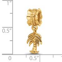 Sterling Silver Gold-plated Reflections Palm Tree Dangle Bead view 4