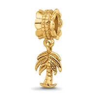 Sterling Silver Gold-plated Reflections Palm Tree Dangle Bead view 1