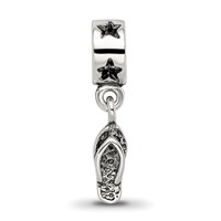 Sterling Silver Reflections Flip Flop Dangle Bead view 4