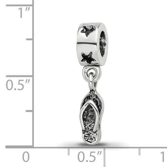 Sterling Silver Reflections Flip Flop Dangle Bead
