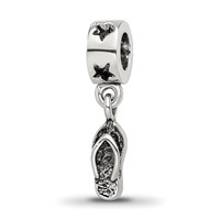 Sterling Silver Reflections Flip Flop Dangle Bead view 1