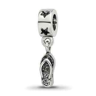 Sterling Silver Reflections Flip Flop Dangle Bead