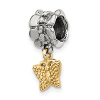 Sterling Silver & 14K Reflections Butterfly Dangle Bead view 1