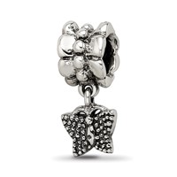Sterling Silver Reflections Butterfly Dangle Bead view 1