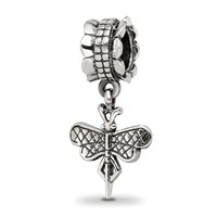 Sterling Silver Reflections Dragonfly Dangle Bead view 1