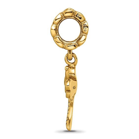 Sterling Silver Gold-plated Reflections Dragonfly Dangle Bead