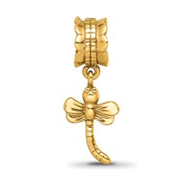 Sterling Silver Gold-plated Reflections Dragonfly Dangle Bead view 4