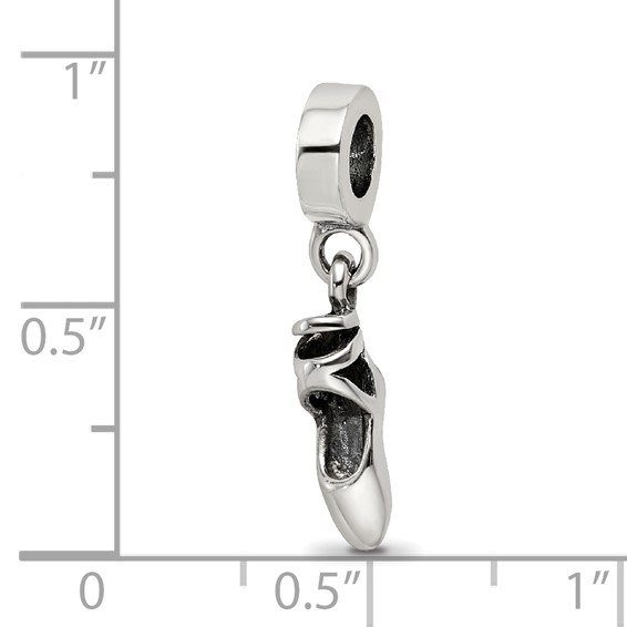 Sterling Silver Reflections Ballet Slipper Dangle Bead